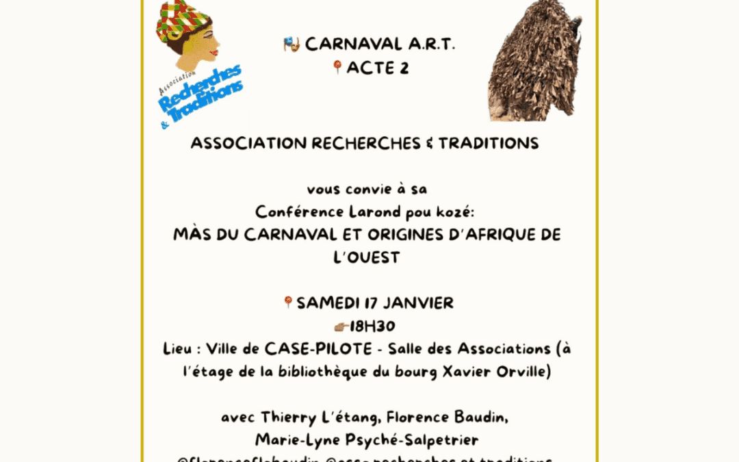 Conférence : Les masques du Carnaval et leurs origines africaines