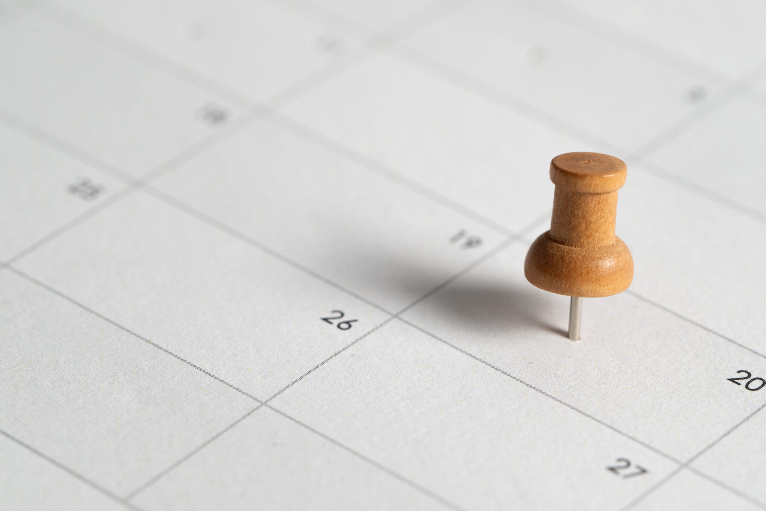 Punaise sur calendrier